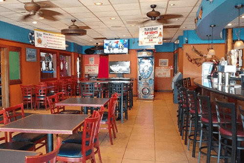 restaurant lobby and arcade game